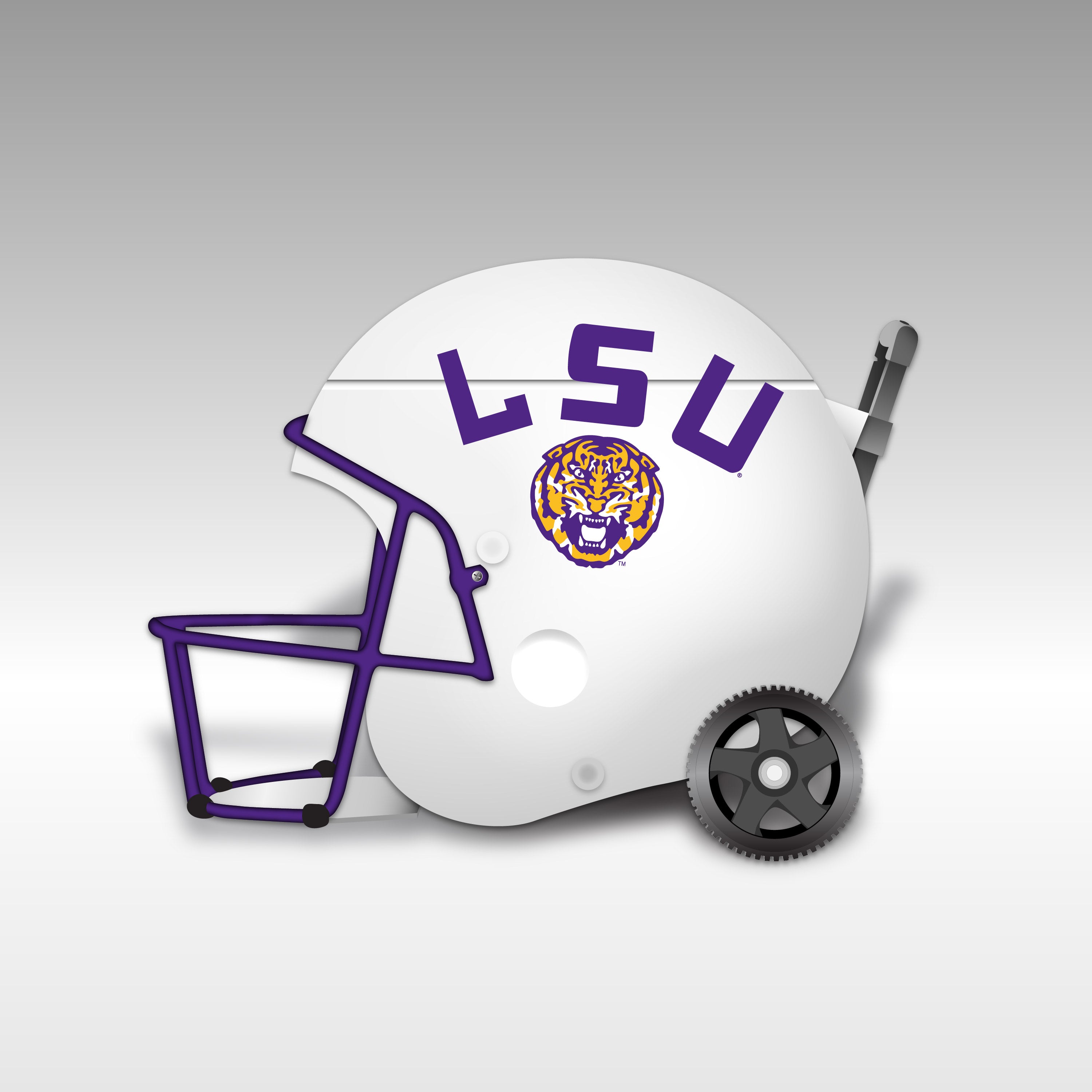 LSU White Football Helmet Shaped 40 quart Ice Chest