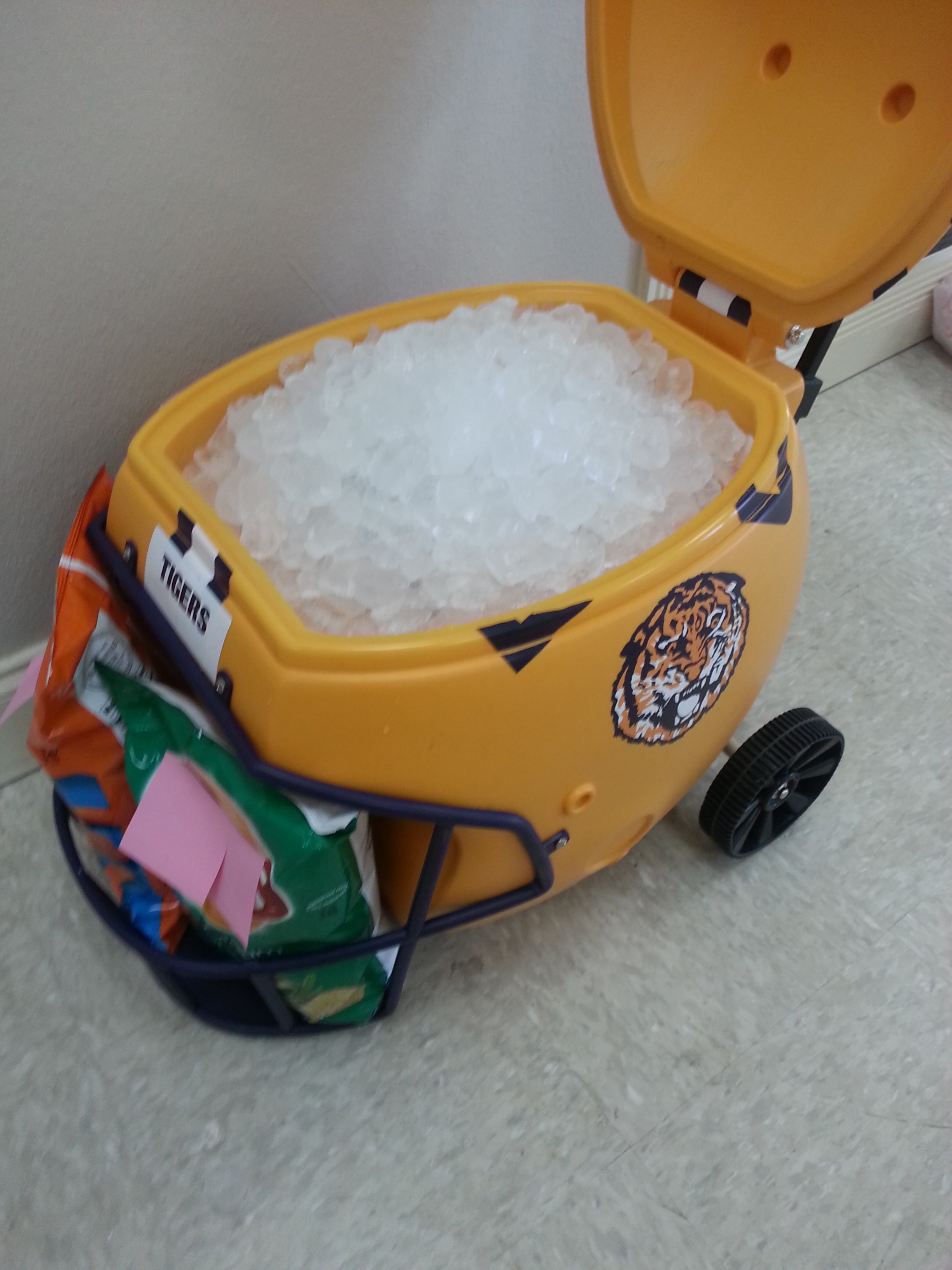 LSU Gold Football Helmet Shaped 40 quart Ice Chest