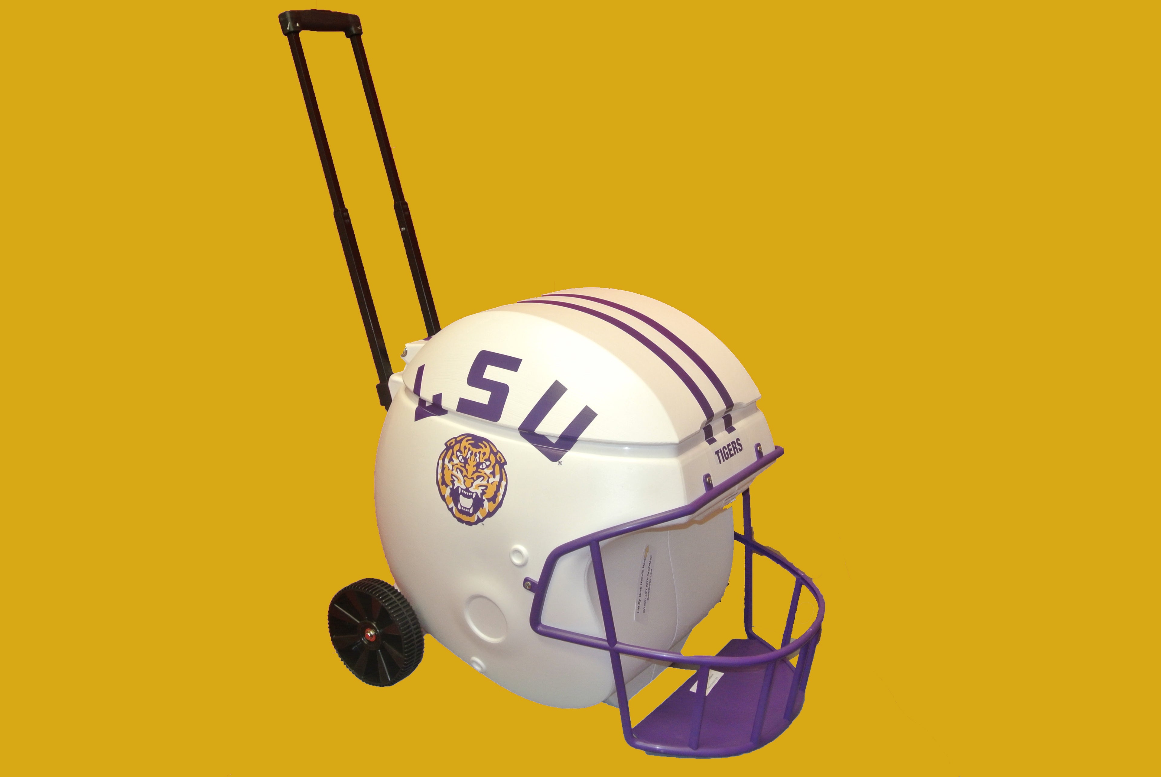 LSU White Football Helmet Shaped 40 quart Ice Chest