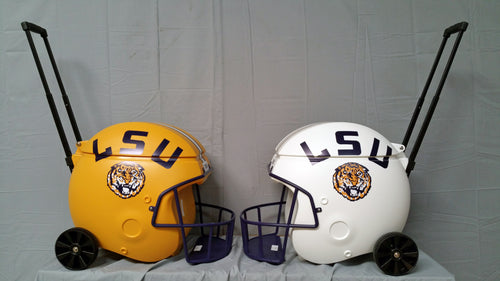 LSU White Football Helmet Shaped 40 quart Ice Chest